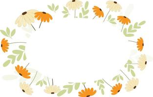 Abstract Colorful flower background Vector Design floral border frame