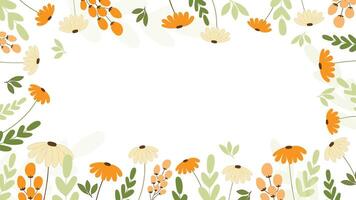 Abstract Colorful flower background Vector Design floral border frame