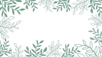 Abstract Green Leaves background seamless Vector design flower border frame