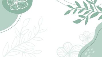 Abstract Green Leaves background seamless Vector design flower border frame