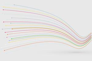 The intersection collision of luminous lines moving in opposite direction is suitable for speed and force sensing technology background. vector