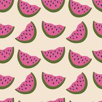 Watermelon seamless pattern. Summer vector illustration. For cover, case, background, packaging