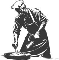 AI generated Silhouette baker in action full body black color only vector