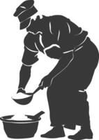 AI generated Silhouette baker in action full body black color only vector