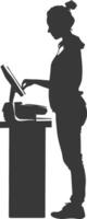 AI generated Silhouette Cashier in action full body black color only vector