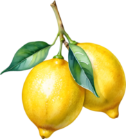 AI generated Watercolor painting of a Lemon fruit. png