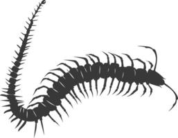 AI generated Silhouette centipede Insect animal black color only vector