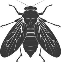 ai generado silueta cigarra insecto animal negro color solamente vector