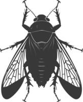 ai generado silueta cigarra insecto animal negro color solamente vector