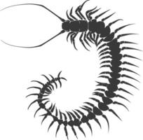 AI generated Silhouette centipede Insect animal black color only vector