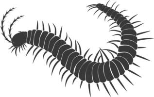 AI generated Silhouette centipede Insect animal black color only vector