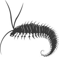 AI generated Silhouette centipede Insect animal black color only vector