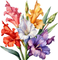 ai genererad vattenfärg målning av en gladiolus blomma. png