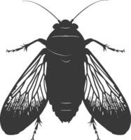 ai generado silueta cigarra insecto animal negro color solamente vector