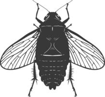 ai generado silueta cigarra insecto animal negro color solamente vector