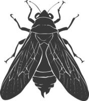 ai generado silueta cigarra insecto animal negro color solamente vector