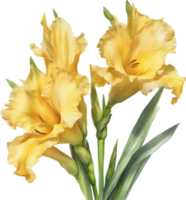 AI generated Watercolor painting of a Gladiolus flower. png