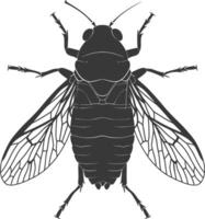 ai generado silueta cigarra insecto animal negro color solamente vector