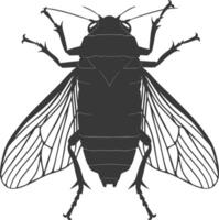 AI generated Silhouette cicada Insect animal black color only vector