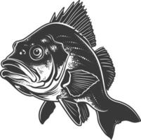 ai generado silueta bacalao pescado animal negro color solamente vector