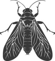 AI generated Silhouette cicada Insect animal black color only vector