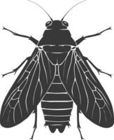 AI generated Silhouette cicada Insect animal black color only vector