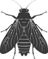 AI generated Silhouette cicada Insect animal black color only vector