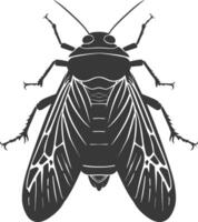 ai generado silueta cigarra insecto animal negro color solamente vector