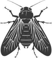 ai generado silueta cigarra insecto animal negro color solamente vector