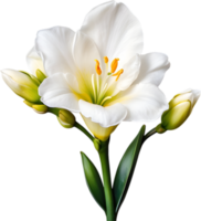 AI generated Watercolor painting of a freesia flower. png