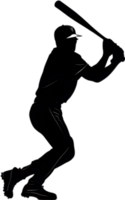 AI generated Silhouette icon of a baseball player. png