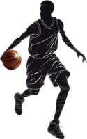 ai gerado silhueta ícone do uma basquetebol jogador. png