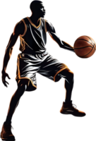 AI generated Silhouette icon of a Basketball player. png