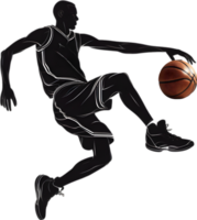 AI generated Silhouette icon of a Basketball player. png