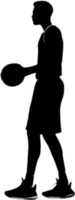 ai généré silhouette icône de une basketball joueur. png