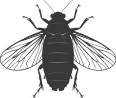 ai generado silueta cigarra insecto animal negro color solamente vector