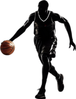 ai gegenereerd silhouet icoon van een basketbal speler. png