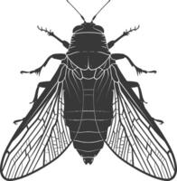 ai generado silueta cigarra insecto animal negro color solamente vector