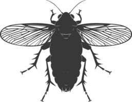 ai generado silueta cigarra insecto animal negro color solamente vector