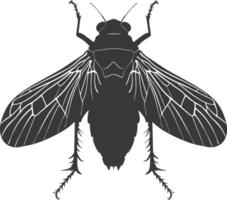 ai generado silueta cigarra insecto animal negro color solamente vector