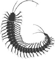 AI generated Silhouette centipede Insect animal black color only vector