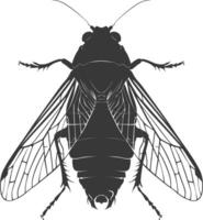 ai generado silueta cigarra insecto animal negro color solamente vector