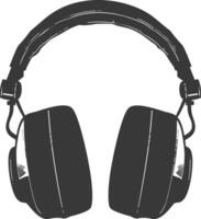 ai generado silueta auriculares negro color solamente vector