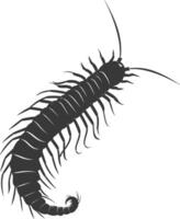 AI generated Silhouette centipede Insect animal black color only vector