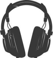 AI generated Silhouette headset black color only vector