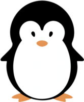 ai generado linda pingüino icono en un minimalista estilo. png