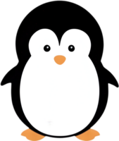 ai gerado fofa pinguim ícone dentro uma minimalista estilo. png