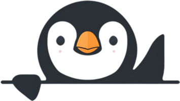 ai generado linda pingüino icono en un minimalista estilo. png