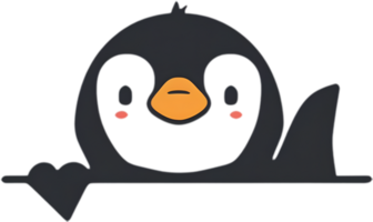 ai generado linda pingüino icono en un minimalista estilo. png