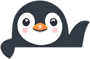 ai generado linda pingüino icono en un minimalista estilo. png